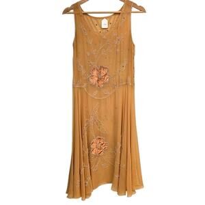 Handmade Early 1900s Beaded Chiffon Dress